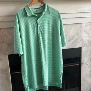 Peter Millar Mint Striped Polo Shirt